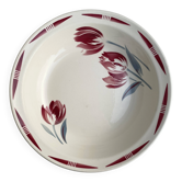 Antique shallow dish Badonviller tulip decoration