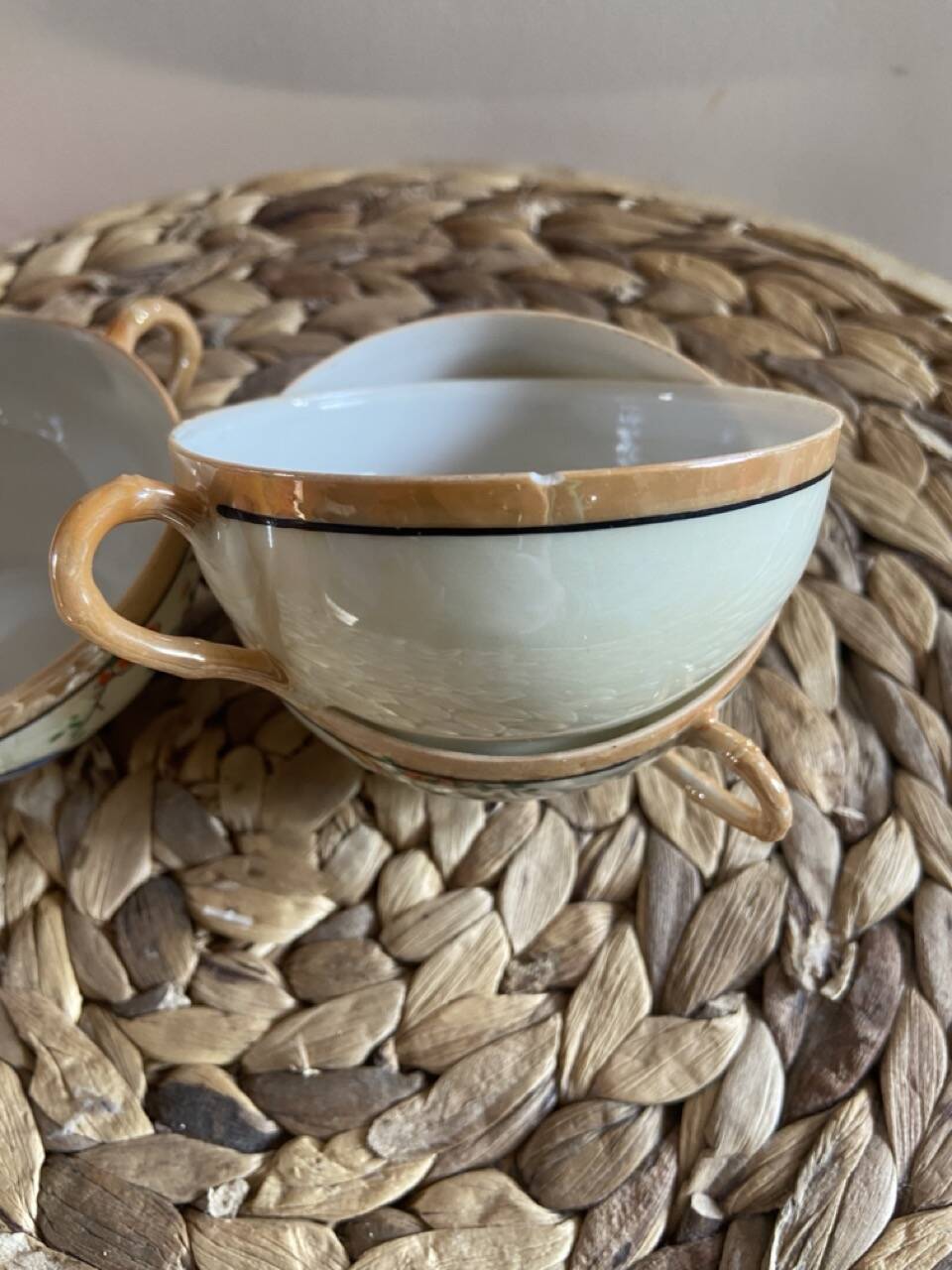 Japanese eggshell tea service cups