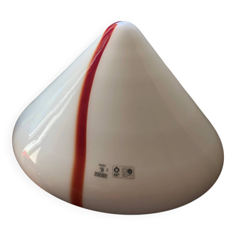 Red and White Murano Glass Ceiling Light by Renato Toso for Leucos