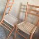 Pair of vintage chairs 1960-80's in beech braided rope