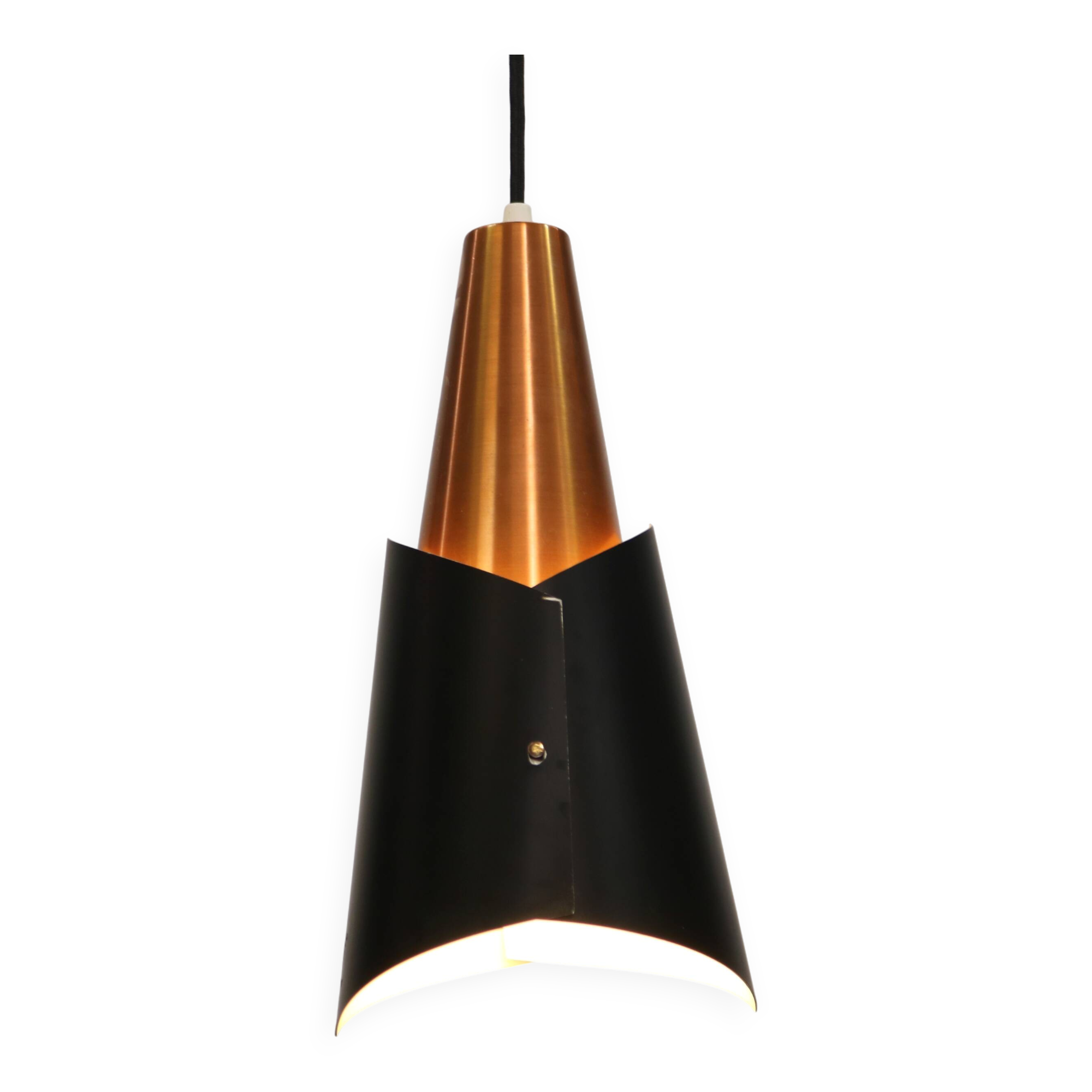 Danish Modern Copper / black  design lamp - 1960s Style