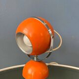 Orange mid-century space age eyeball table lamp