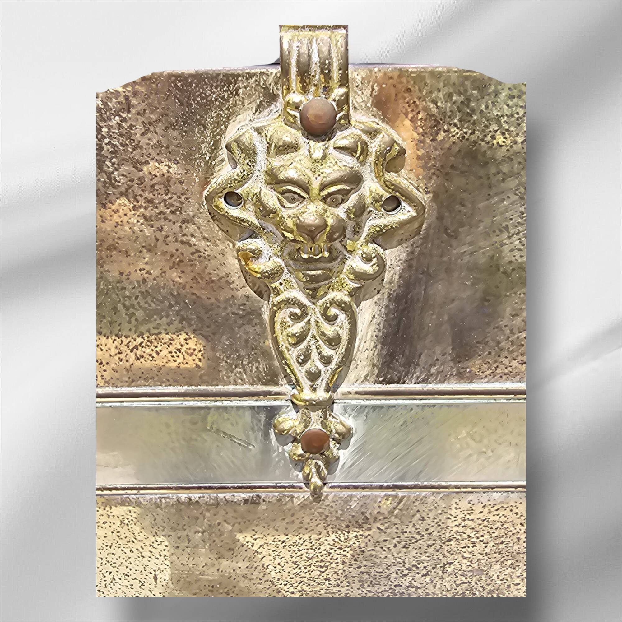 Vintage French fireplace basket for wood