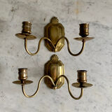 Brass wall candlesticks