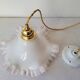 Suspension en opaline blanche et rose