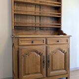 Buffet two bodies Old Furniture in solid oak, Italian rustic style