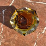 Cendrier vintage en verre de Murano sommerso, attribué à Flavio Poli,