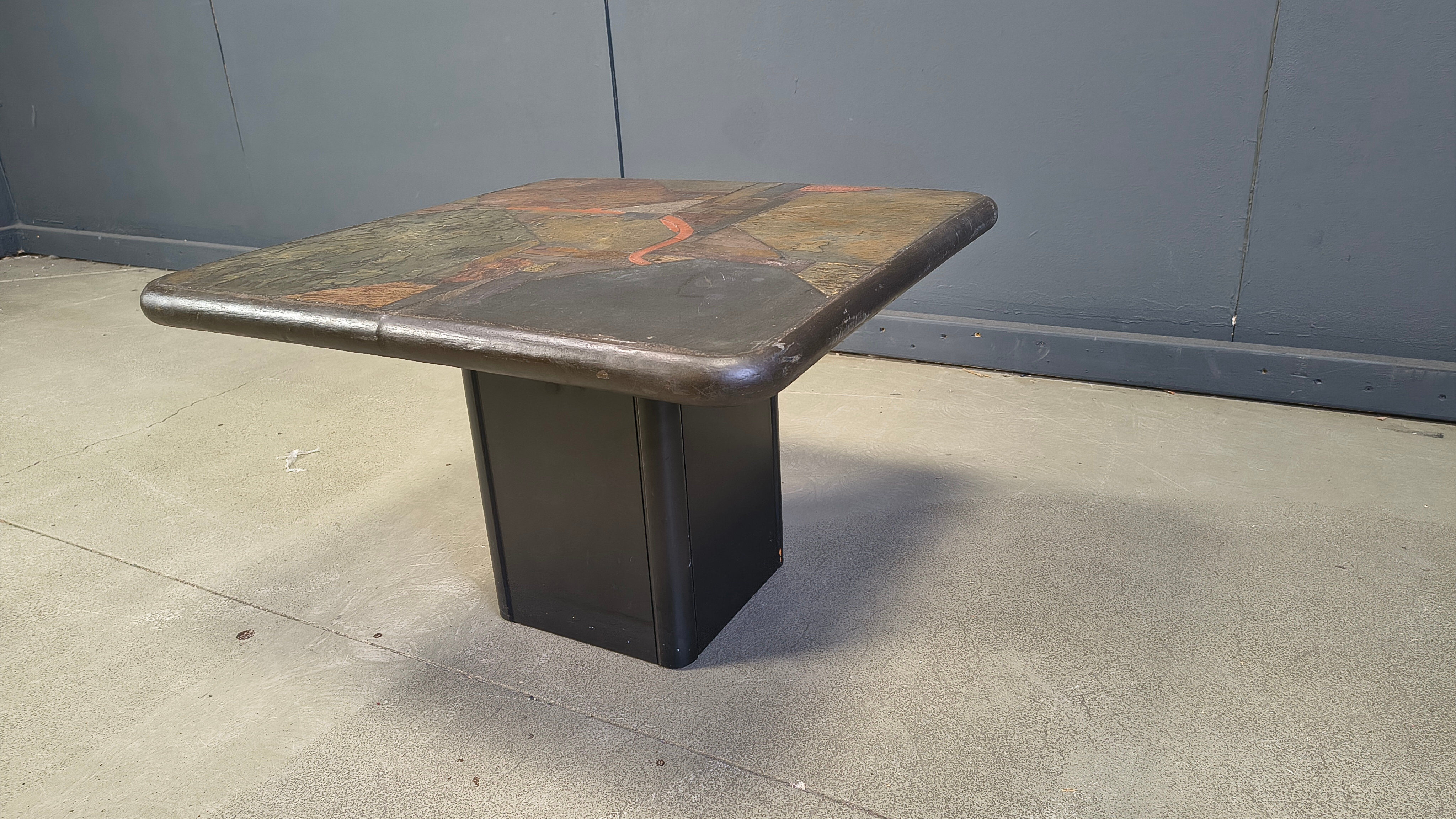 Brutalist side table by C. Kneip, 1991