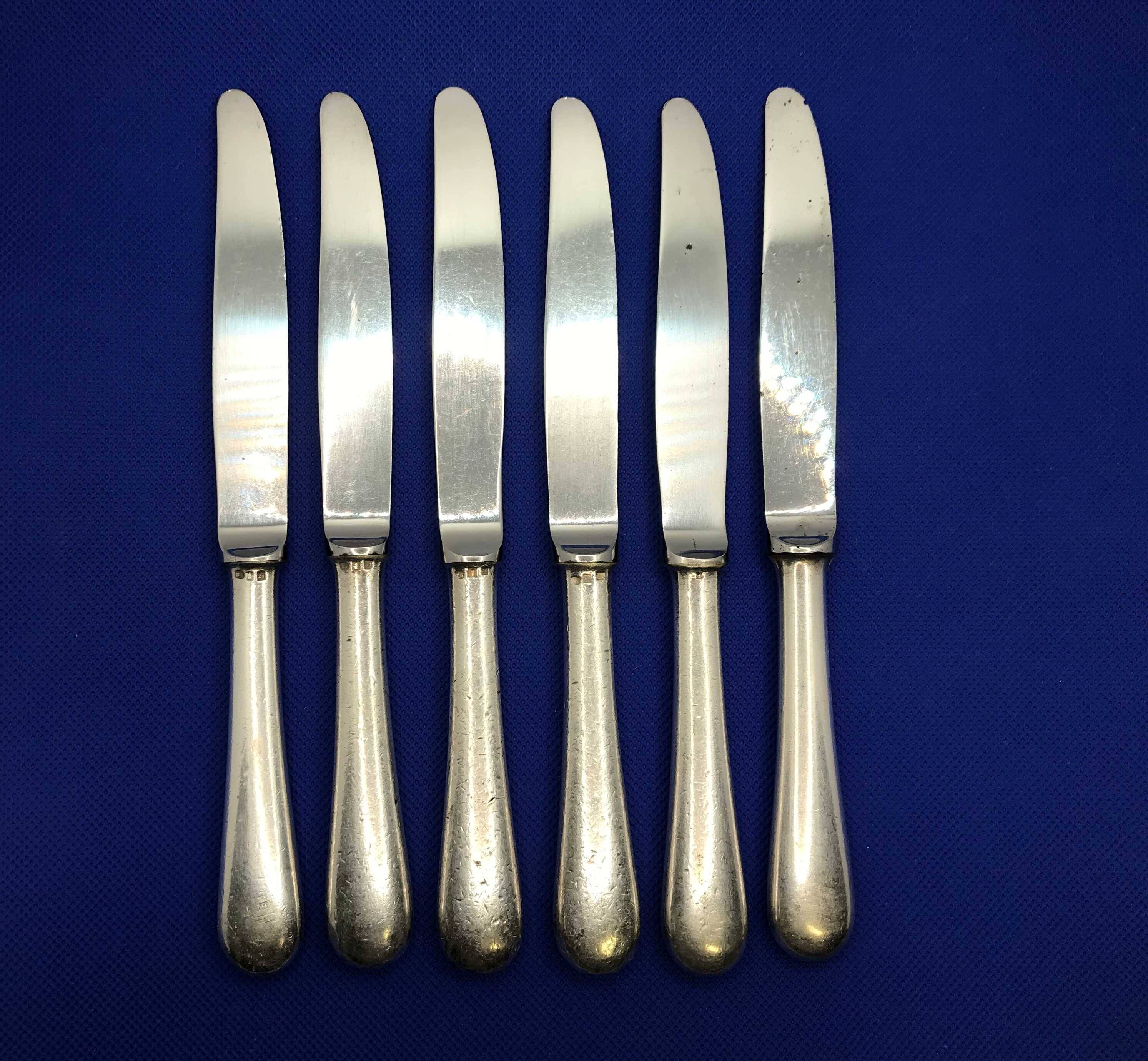 Set of 6 small silver-plated Navy knives from Christofle