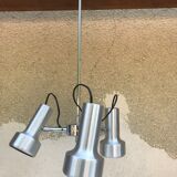 Old hanging 3 arm chromed metal + spots alu 70s vintage