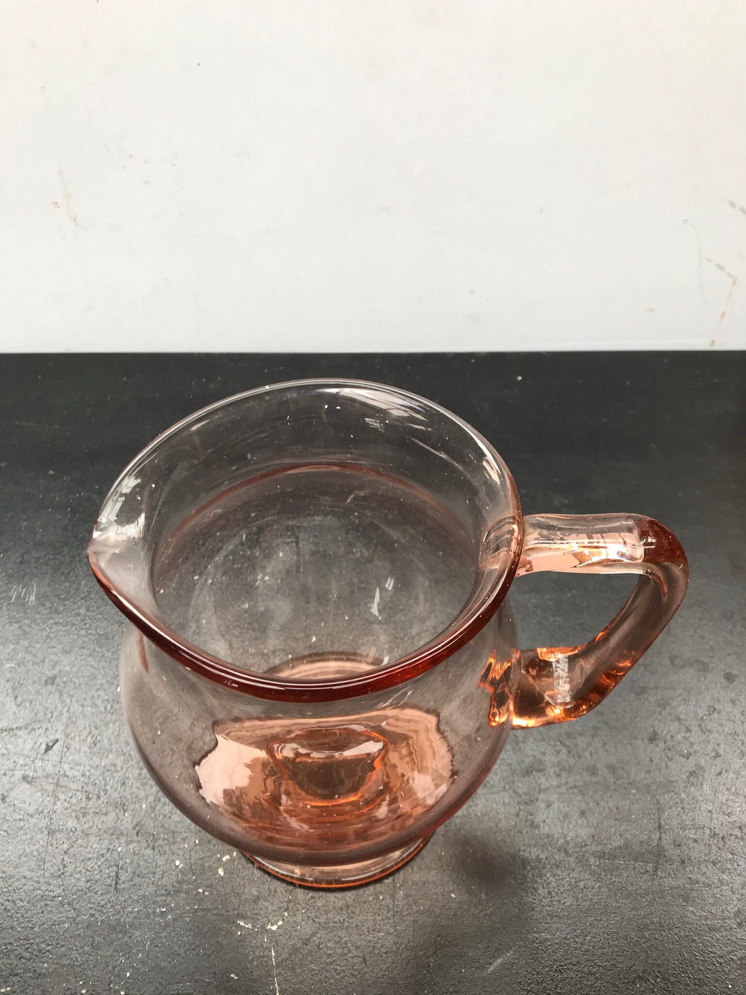 Former pitcher carafe glass bullé rose vintage kitchen
