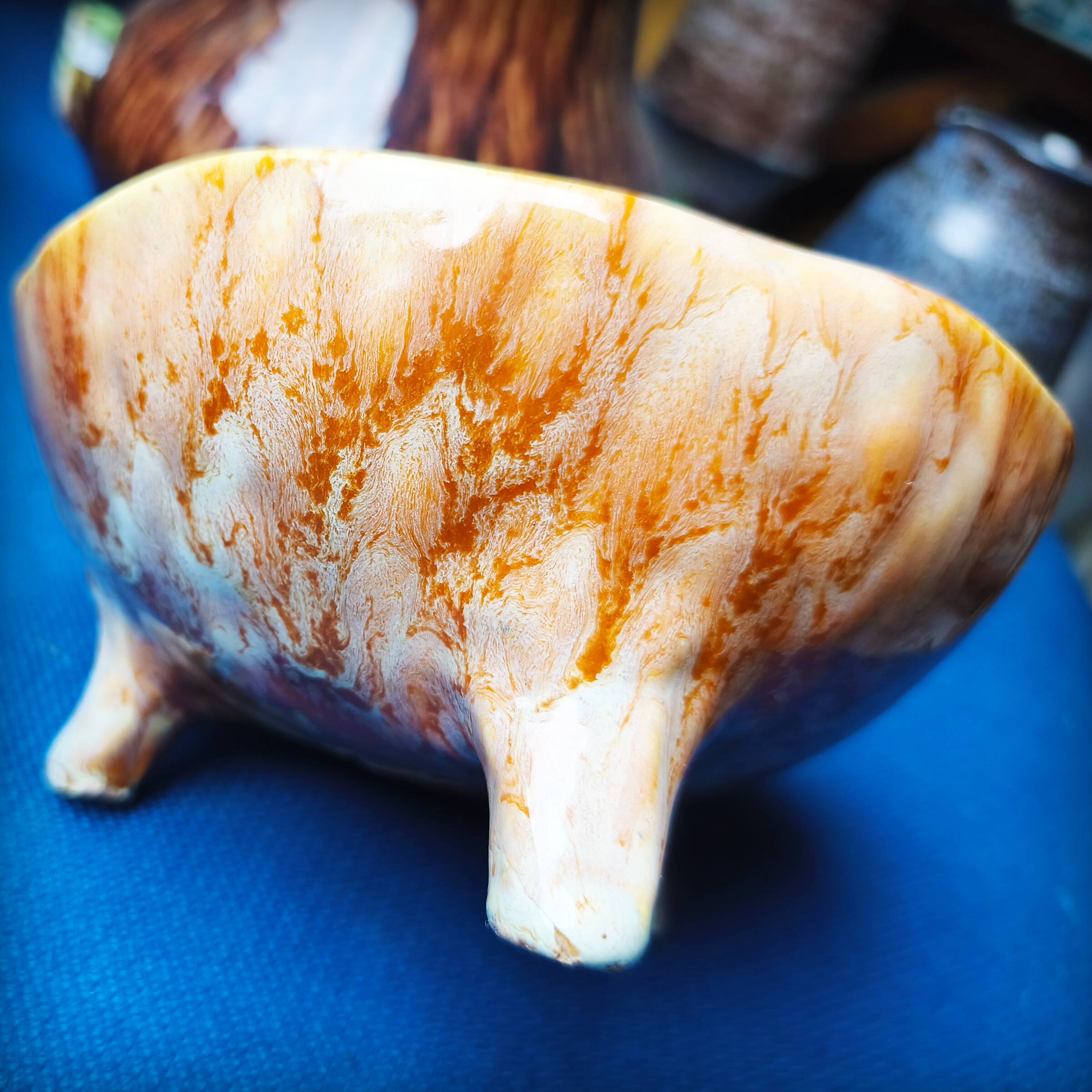 Tripod cup by the potters of Accolay, France, 1950s