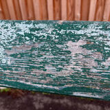 Old wooden and cast iron garden bench 2 m long – original patina