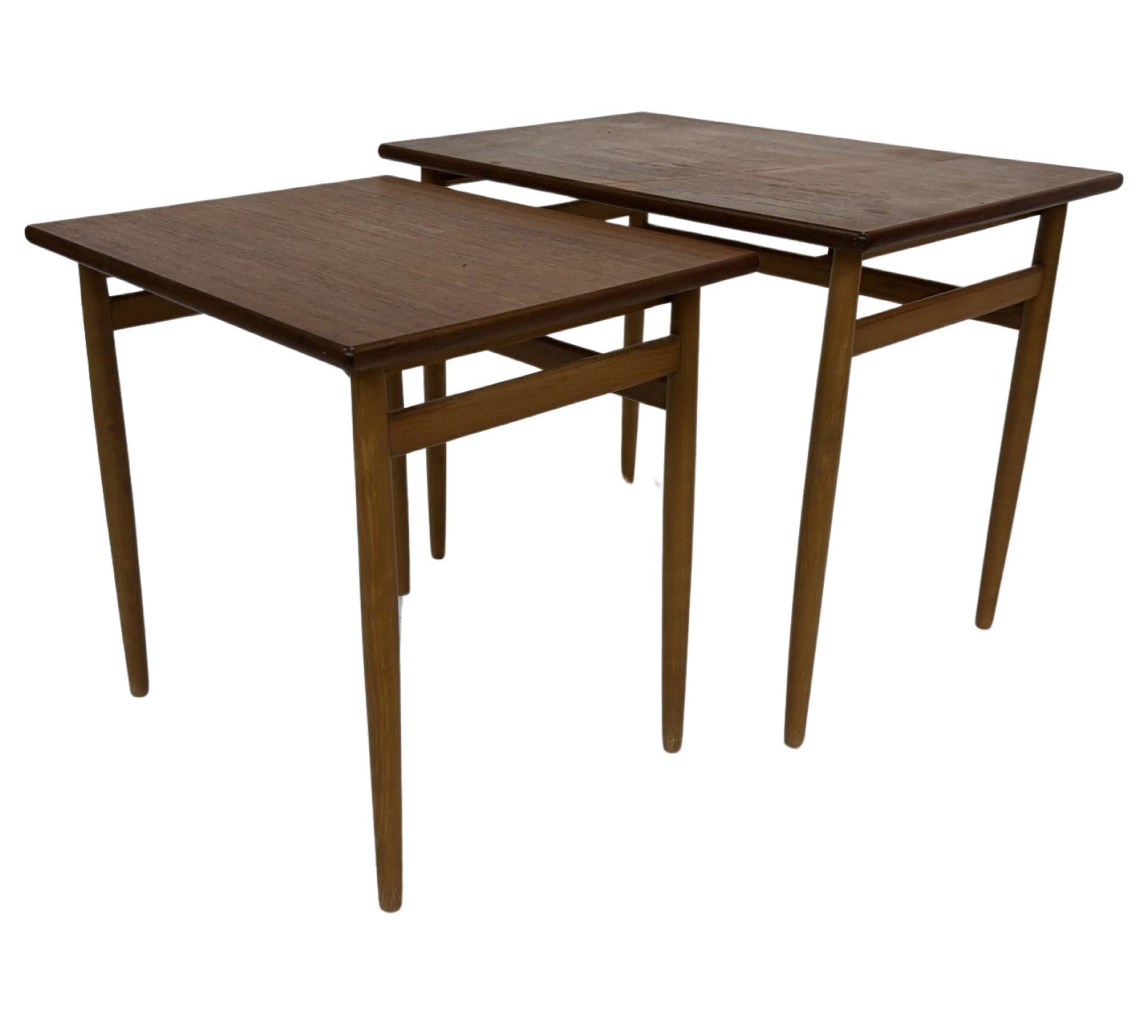 Vintage side tables nesting tables 1960s teak design
