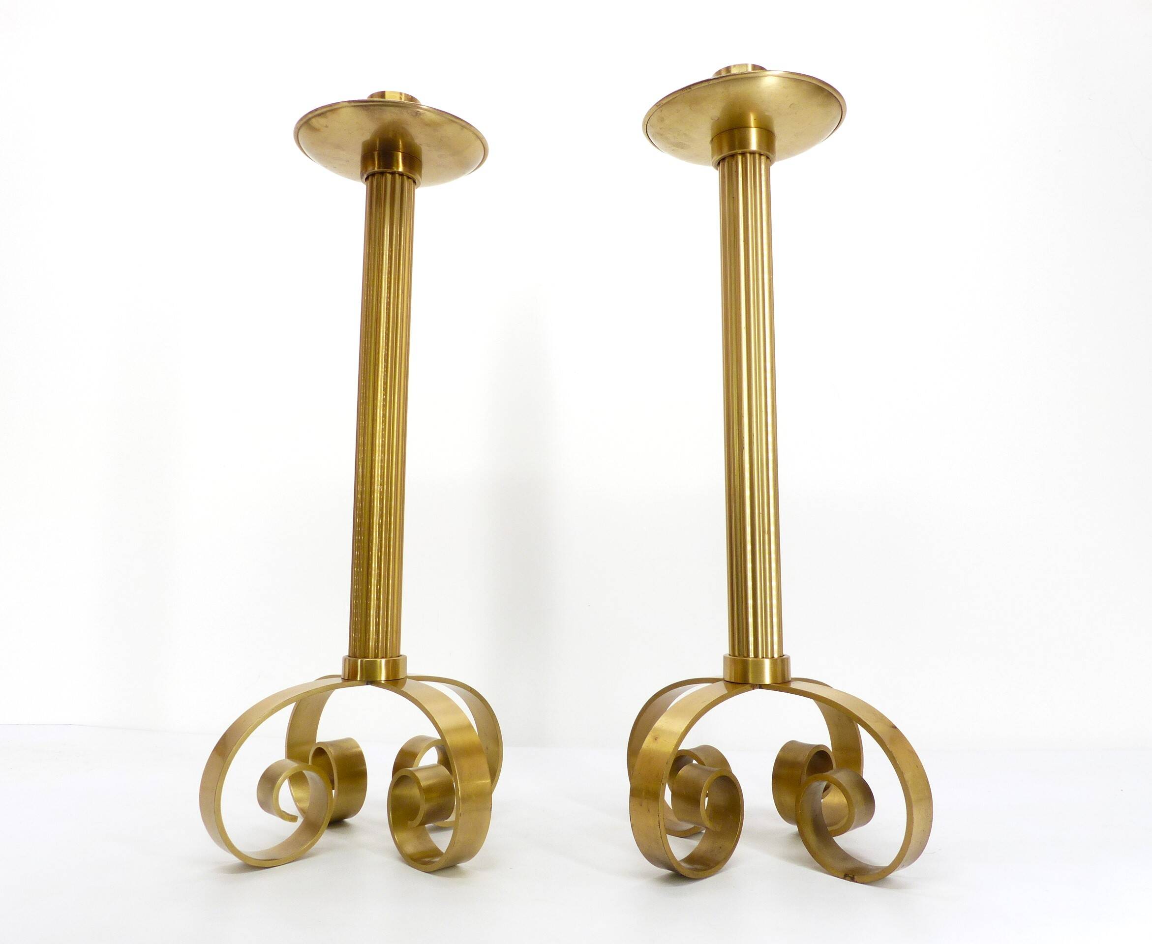 Pair of Scandinavian brass candlesticks Ivar Ålenius Björk for Ystad Metall 1960