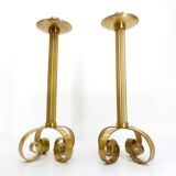 Pair of Scandinavian brass candlesticks Ivar Ålenius Björk for Ystad Metall 1960