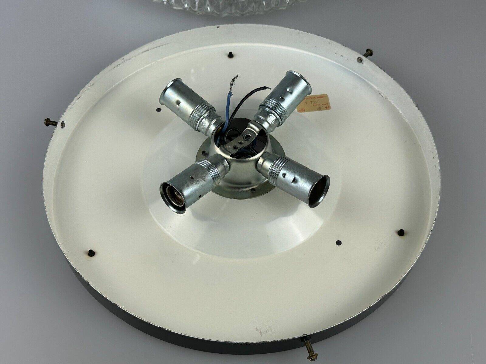 60s 70s ceiling lamp Hustadt Leuchten Germany Plafoniere glass & metal