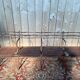 Theatre bench for 4 – Industrial style – Iron and sheet metal – Early 20th century