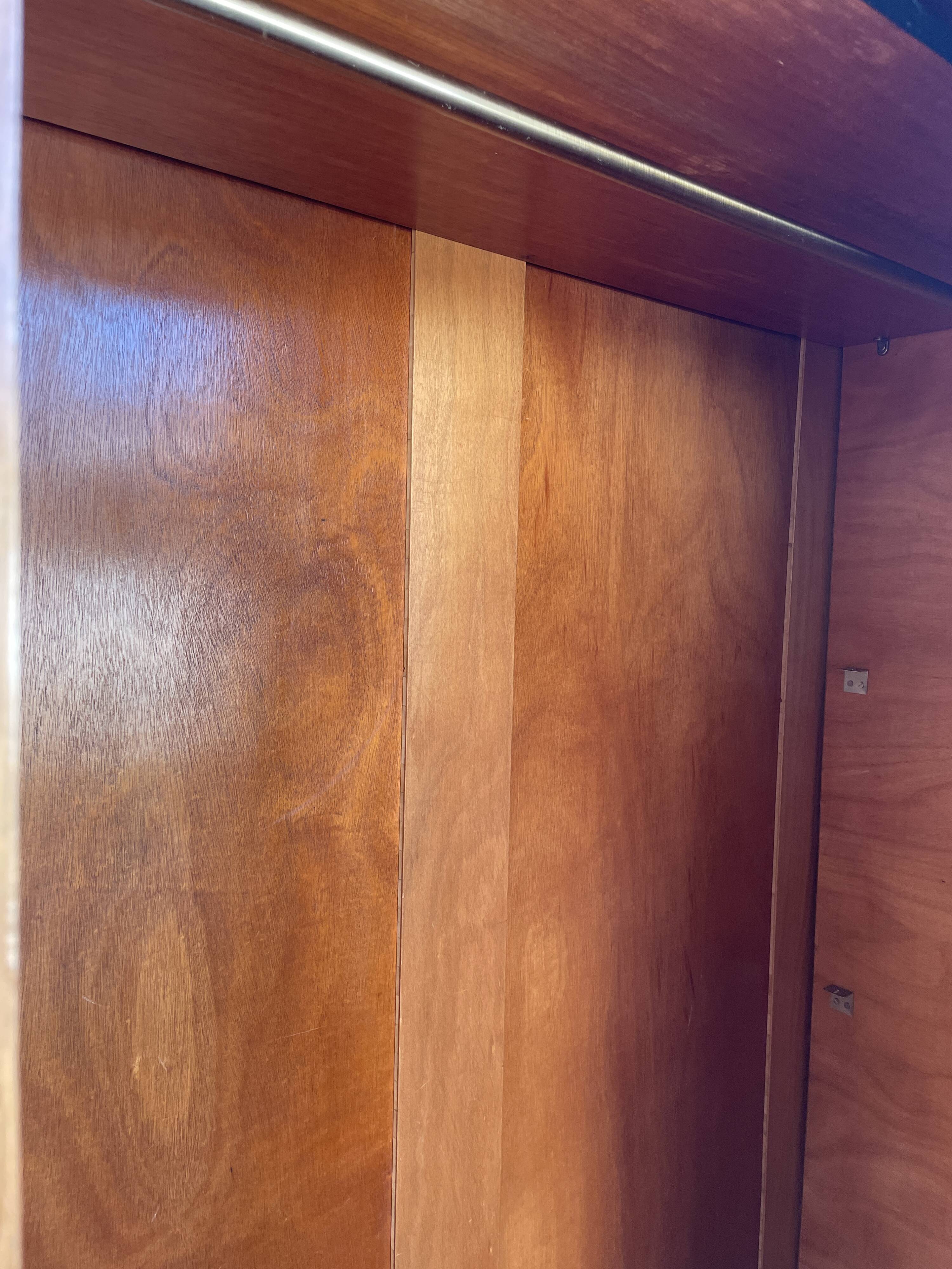 Light oak sliding door wardrobe, 1960