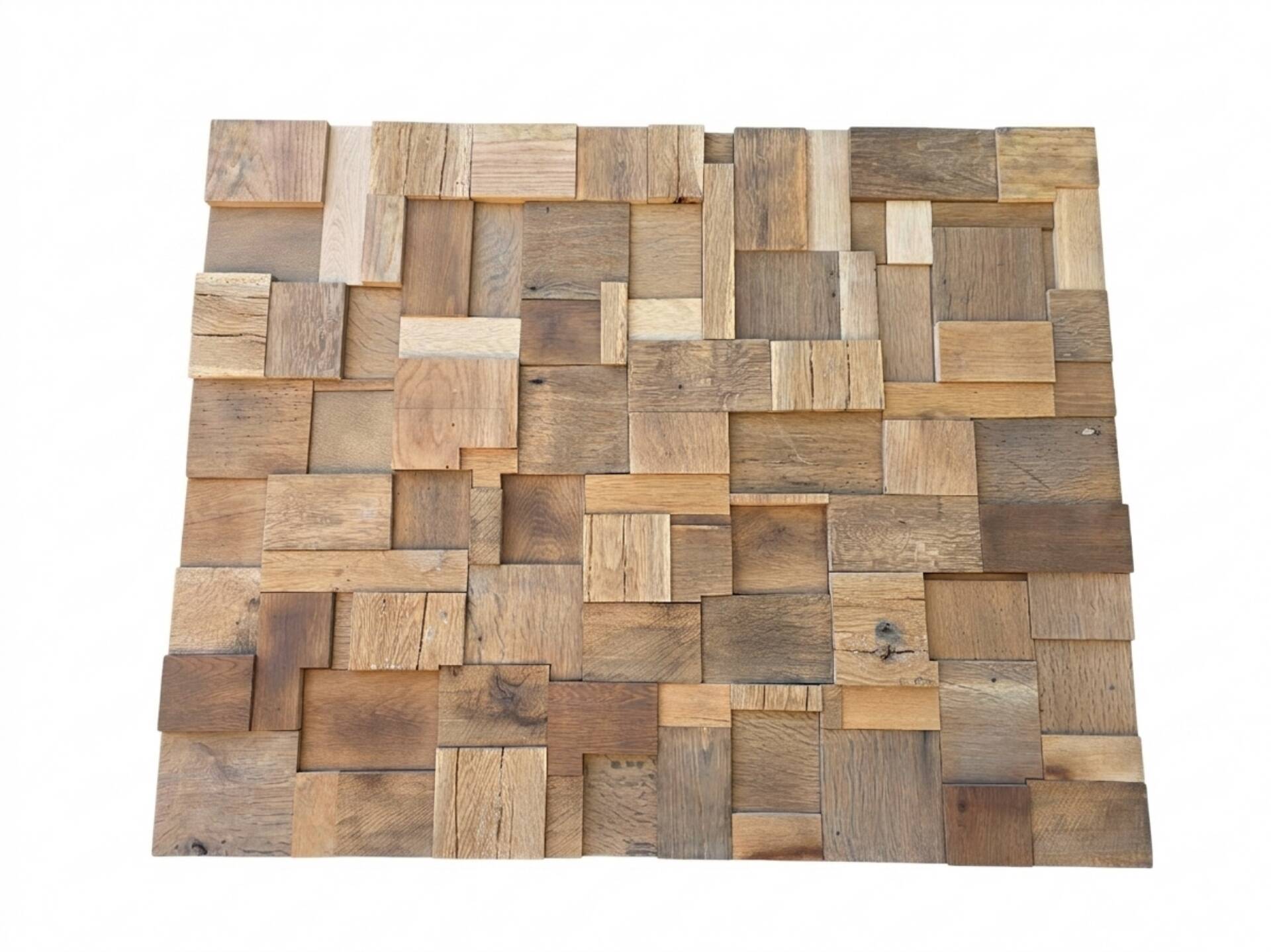 Decorative wall panel in solid oak