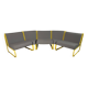 Modular tubular bench in yellow & grey fabric