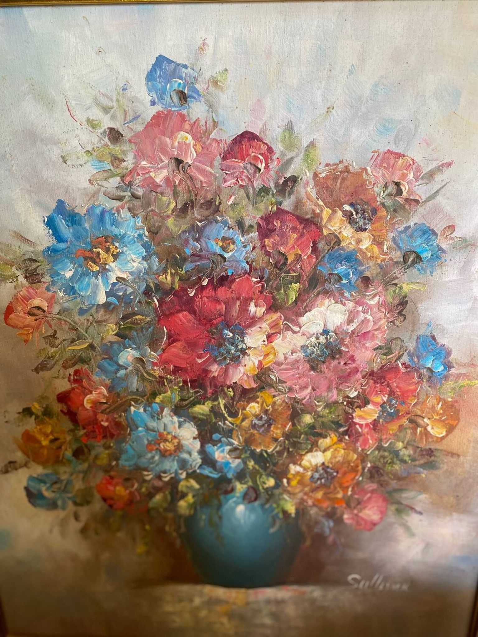 Tableau huile sur toile bouquet