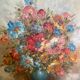Tableau huile sur toile bouquet