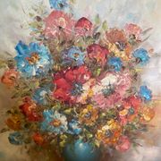 Tableau huile sur toile bouquet