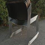 Set of 6 David Rowland Black Chairs 40/4