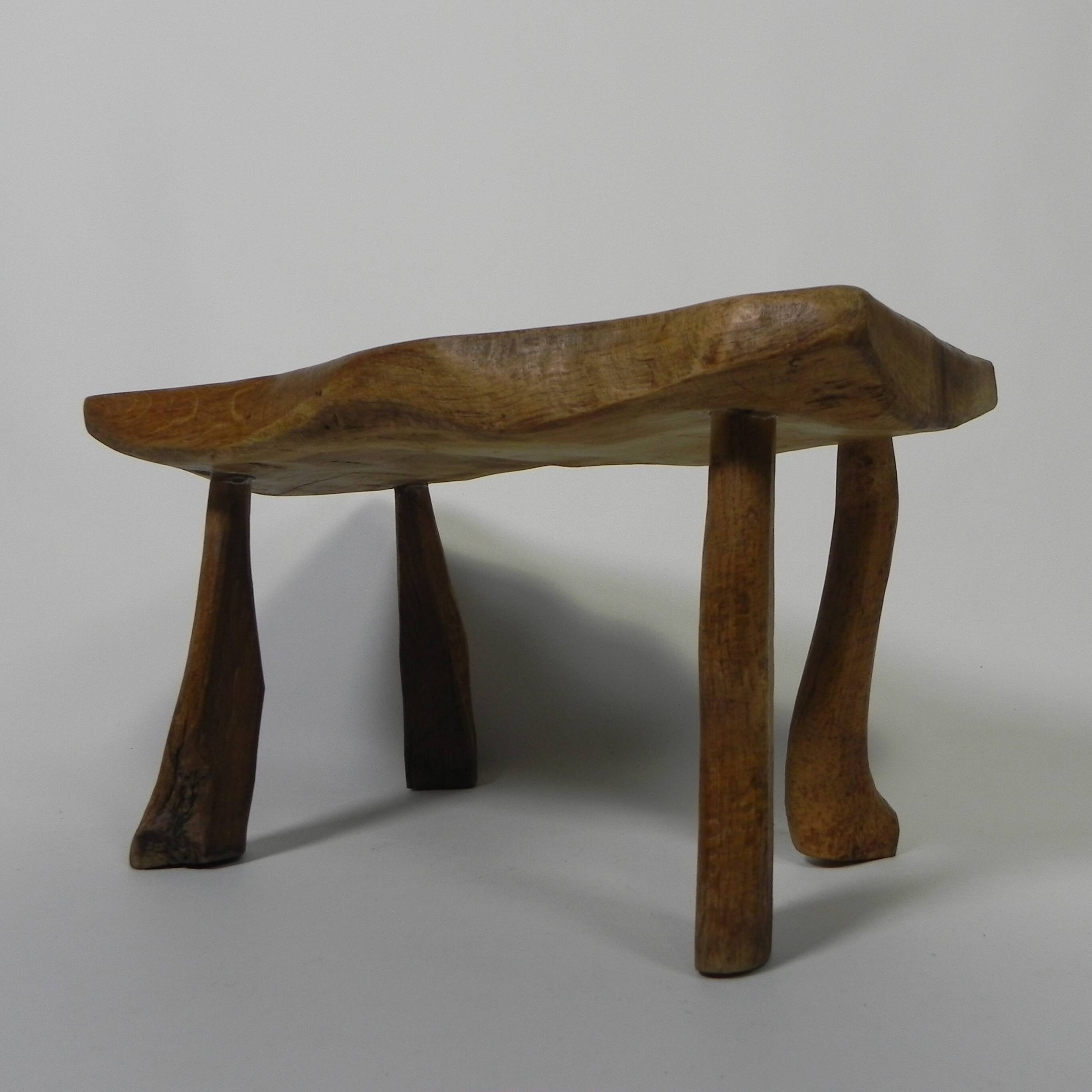 Vintage oak stump stool, 1960s