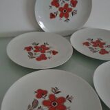 Set of 5 flat plates - Arzberg earthenware - 1960/70