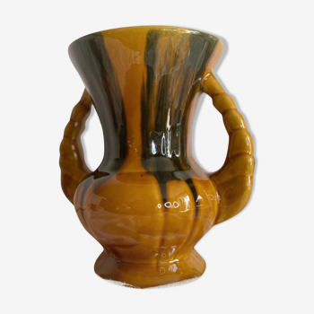 Vase with double ceramic handles