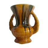 Vase with double ceramic handles