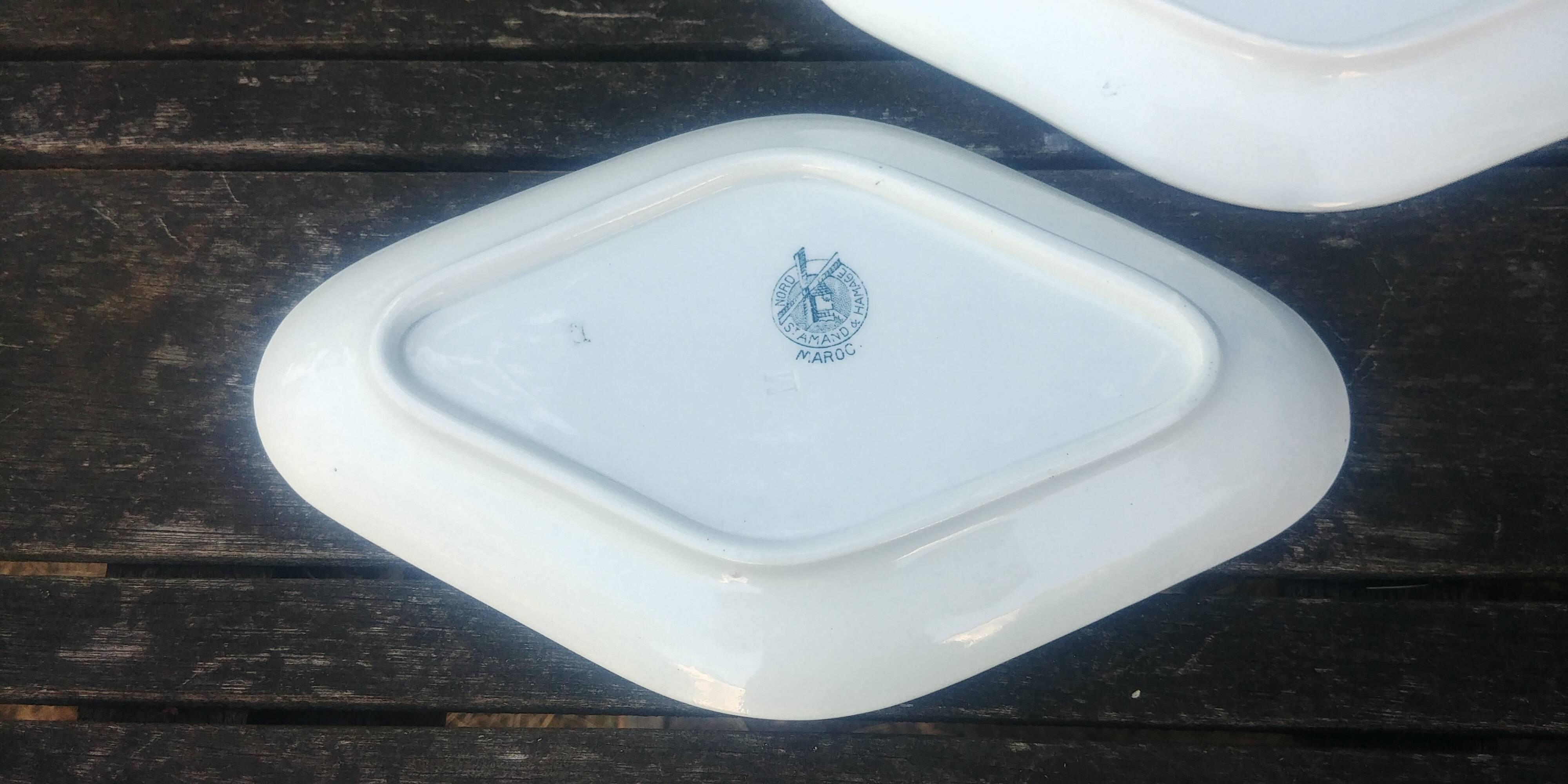 Two ironstone ramekins from the St Amand earthenware factory, Morocco model