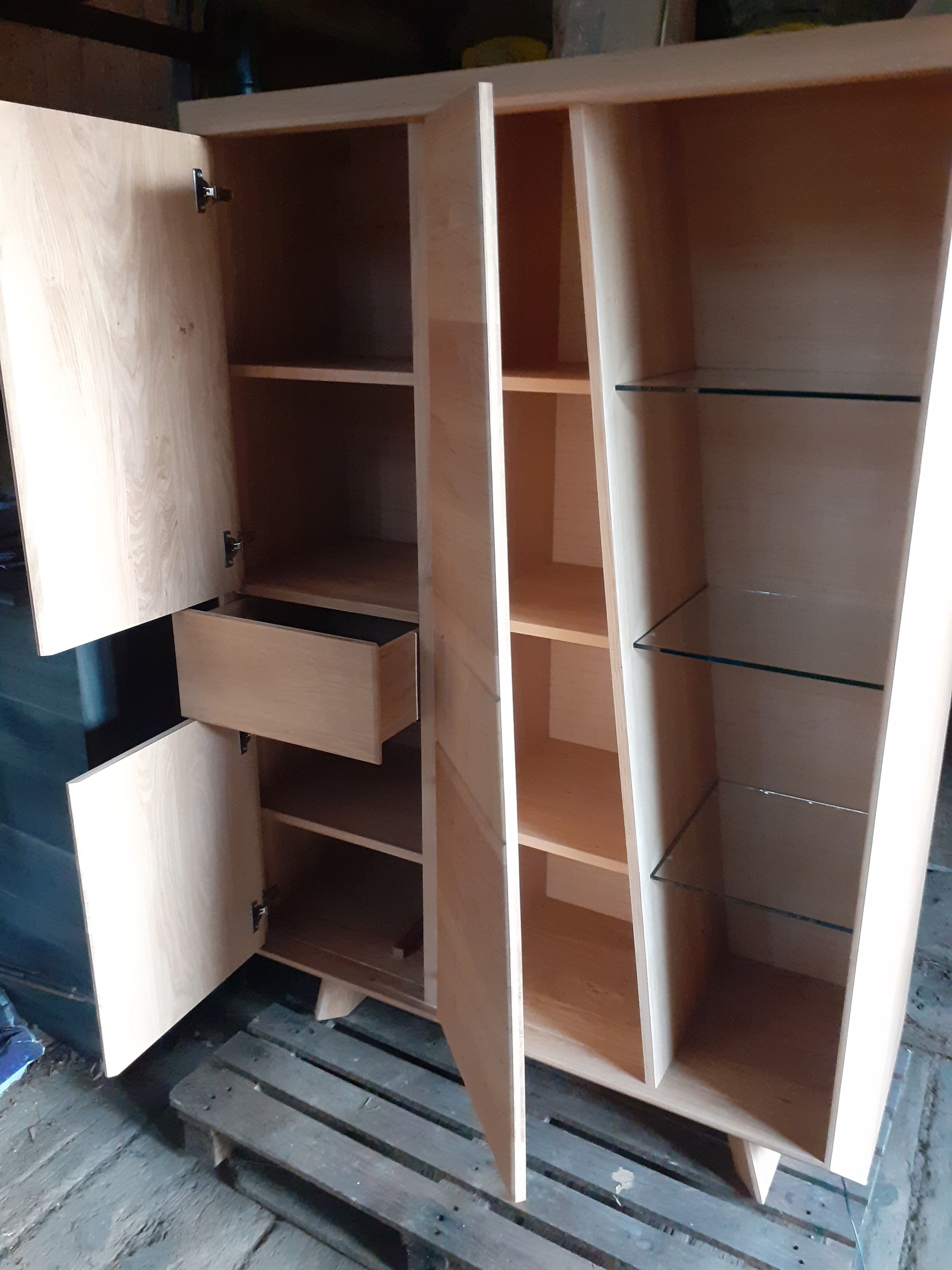 Kalamata solid oak display cabinet