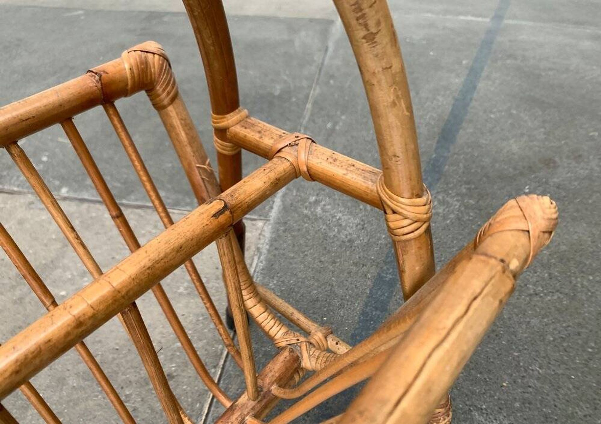Mid-century bamboo magazine rack, 1960s