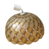 Large vintage pendant lamp in mother-of-pearl and brass