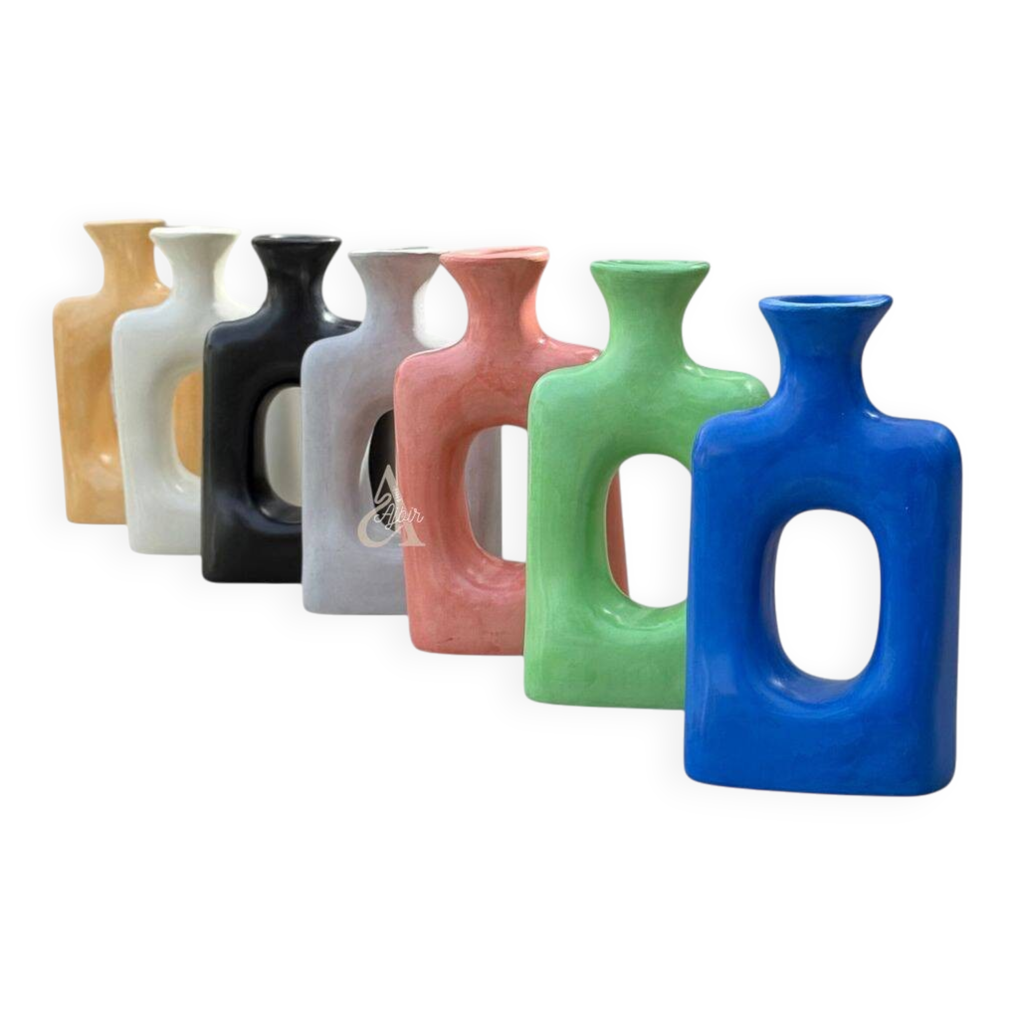 7 Vases artisanals Riad mat
