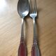 Set of six cutlery with silver metal entremets