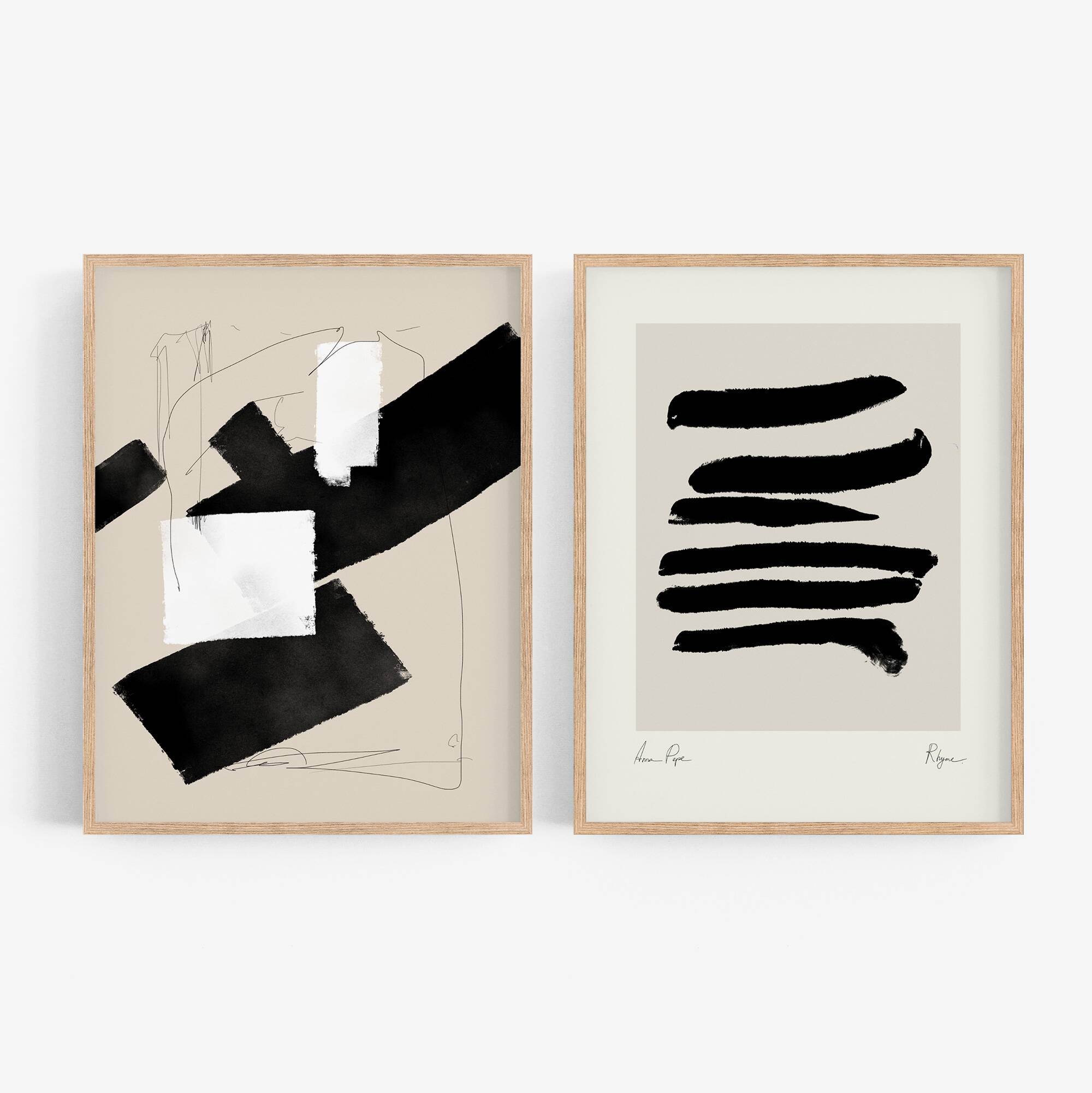 Paire d'impressions giclées, ensemble d'art mural abstrait de deux, 50x70cm