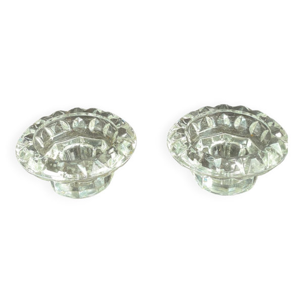 2 bougeoirs cristal Luminarc vintage