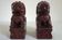 Paire de chiens Foo chinois vintage en bois