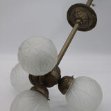 Suspension quatre globes art déco 1930