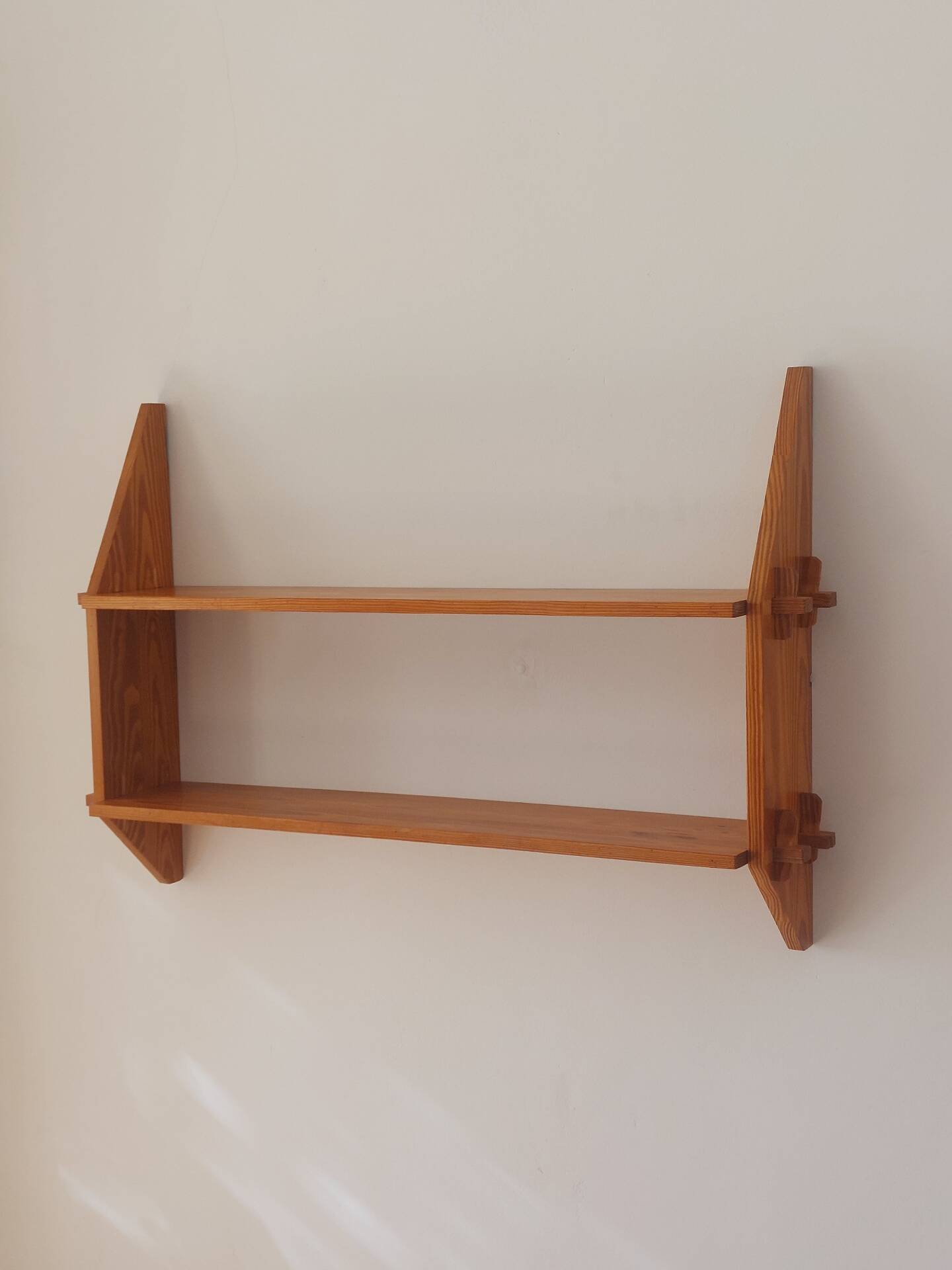 Vintage mid century brutalist pinecwall shelf