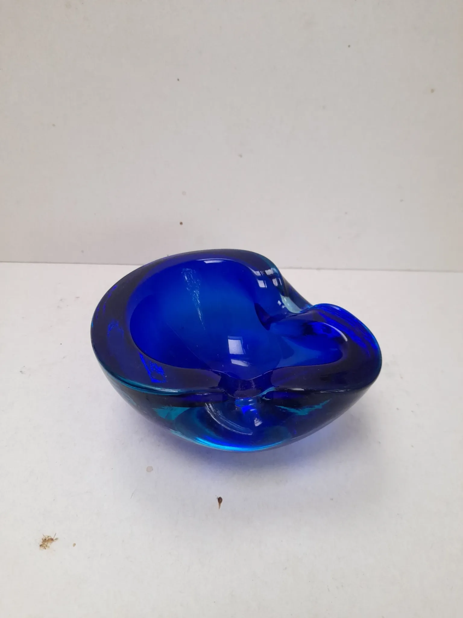 Blue Murano glass catchall.