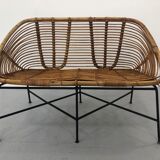 Mid-Century Rattan Bench, 1960s Product Overview