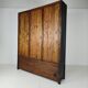 Antique Chinese Display Cabinet / Open Bookcase with Red Lacquer Interior