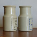 2 stoneware pots, maille mustard