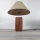 Lampe à poser avec abat-jour naturel, 80's