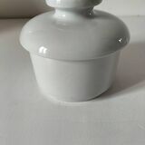 Vintage water butter dish in white porcelain - sleek design